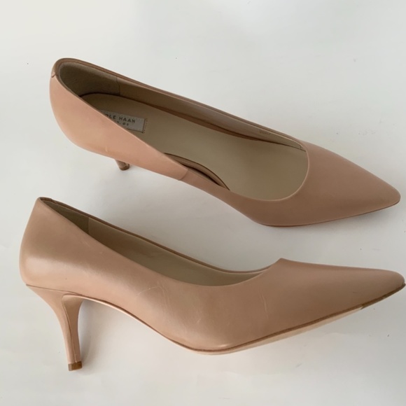 Cole Haan Vesta Nude Leather Pumps Heels Beige Dress Shoes 8.5 - Picture 5 of 15